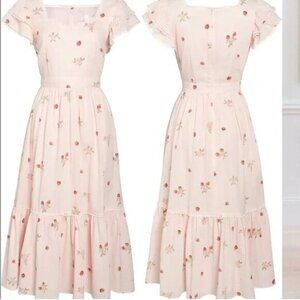 Rachel Parcell Pale Pink Floral Midi Dress